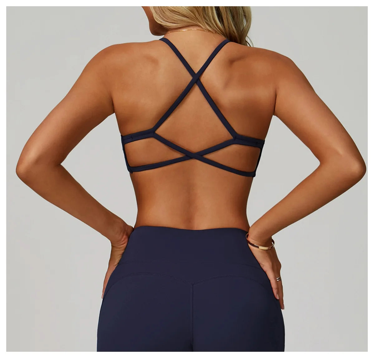 Top Esportivo Feminino Fit Diamond | Cross Shoulder Push Up, Secagem Rápida e Suporte Shockproof