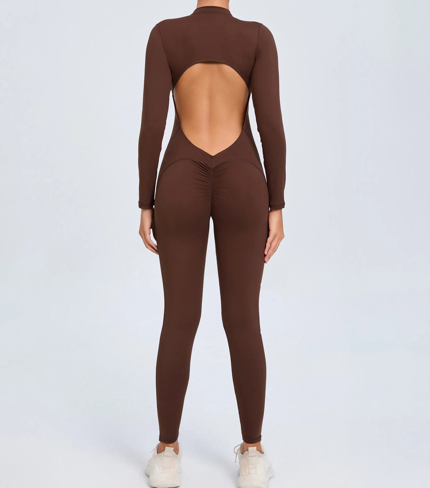 Macacão Fitness Feminino Longo – Manga Comprida, Decote Aberto & Zíper Frontal | One Piece Fit Diamond
