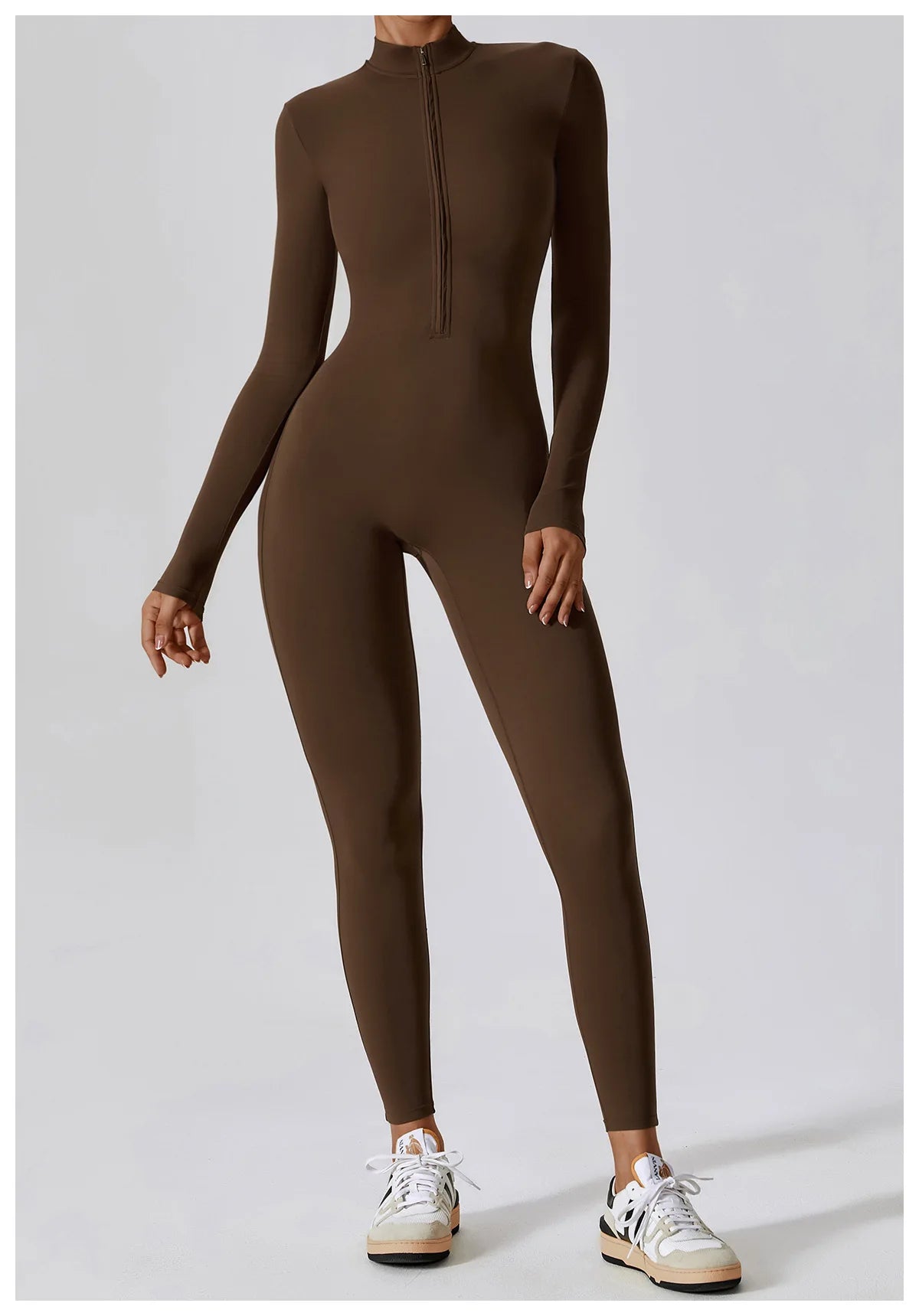 Macacão Fitness Feminino Manga Longa com Zíper – Push Up One Piece | Fit Diamond