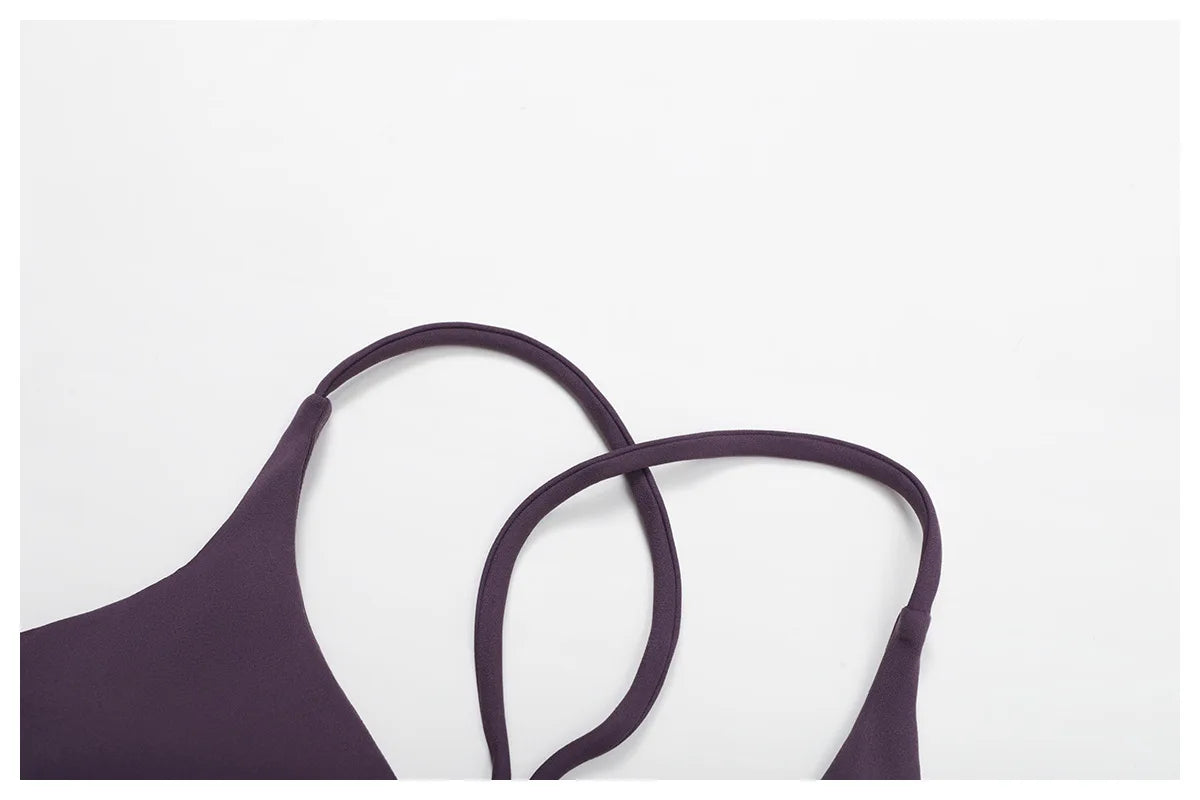 Top Esportivo Feminino Fit Diamond | Cross Shoulder Push Up, Secagem Rápida e Suporte Shockproof
