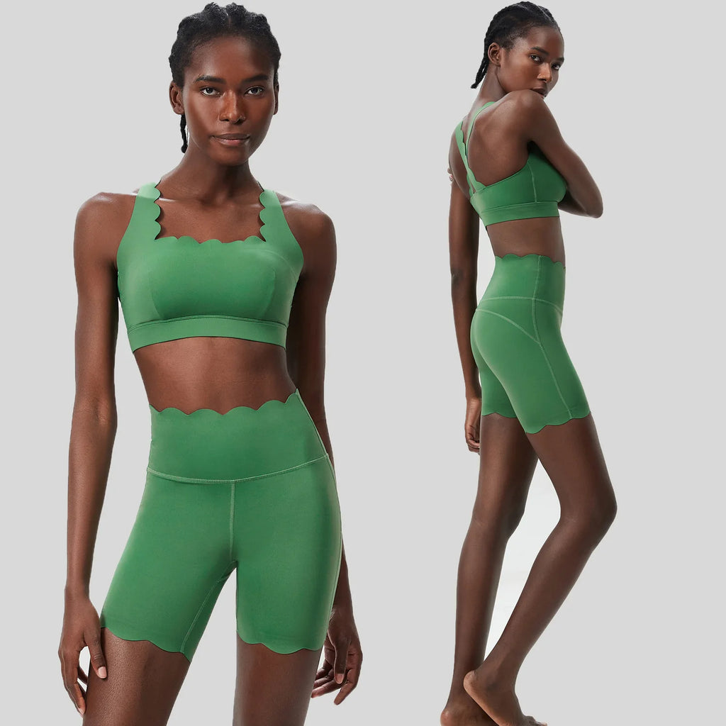 Conjunto Fitness Feminino 2 Peças Fit Diamond – Shorts + Top Slim Fit Respirável
