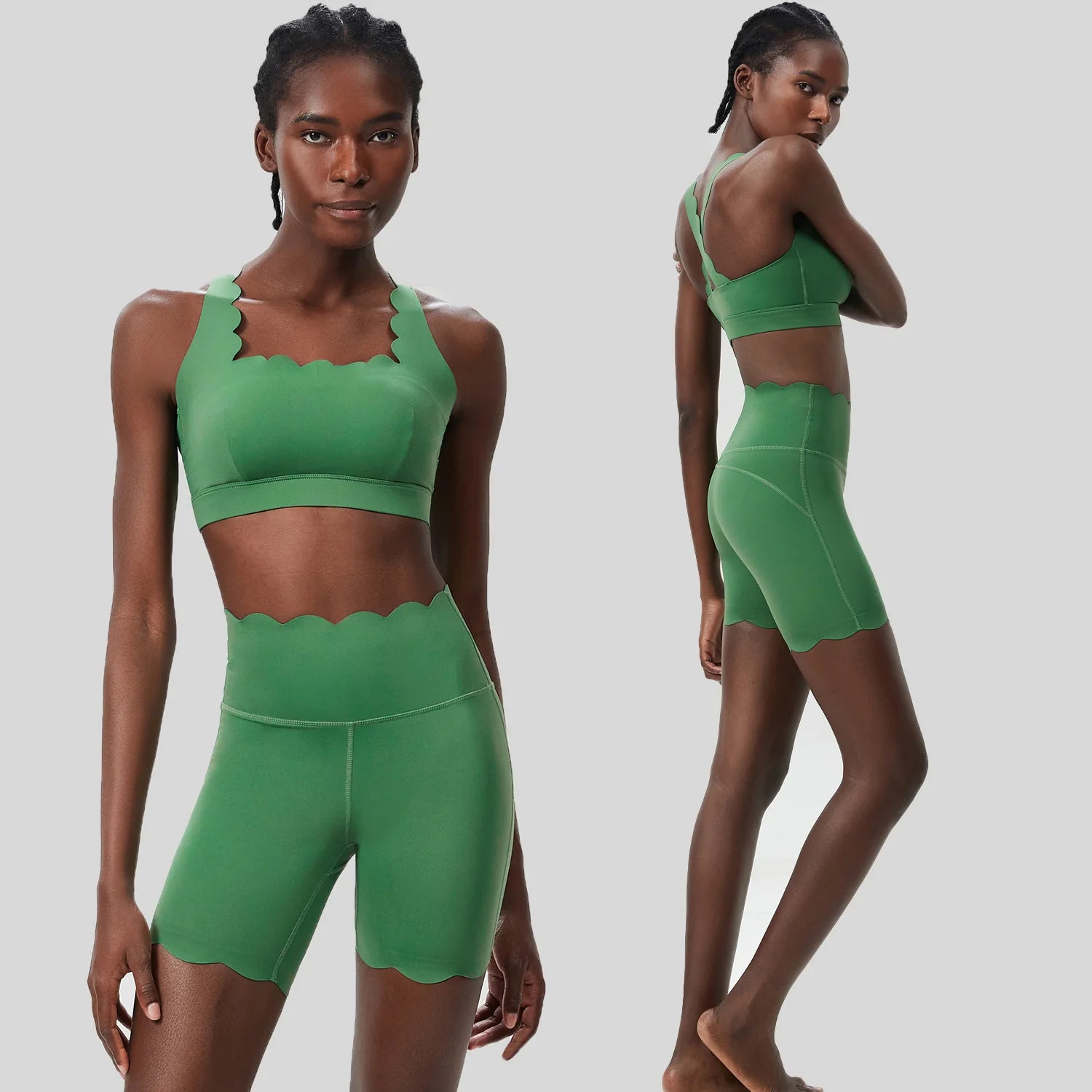 Conjunto Fitness Feminino 2 Peças Fit Diamond – Shorts + Top Slim Fit Respirável