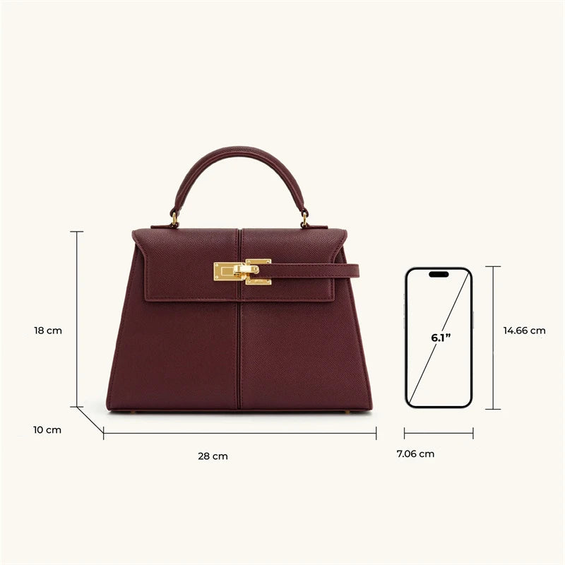 Bolsa Feminina Elise Couro Legitimo – Crossbody Quadrada 2025