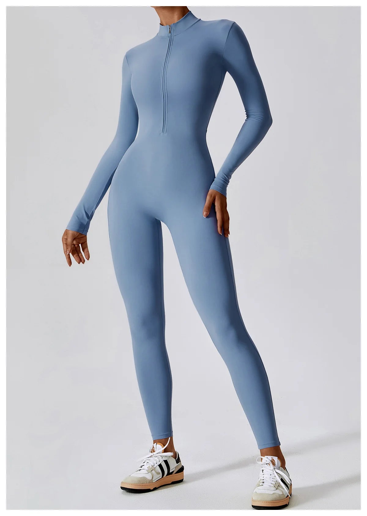 Macacão Fitness Feminino Manga Longa com Zíper – Push Up One Piece | Fit Diamond