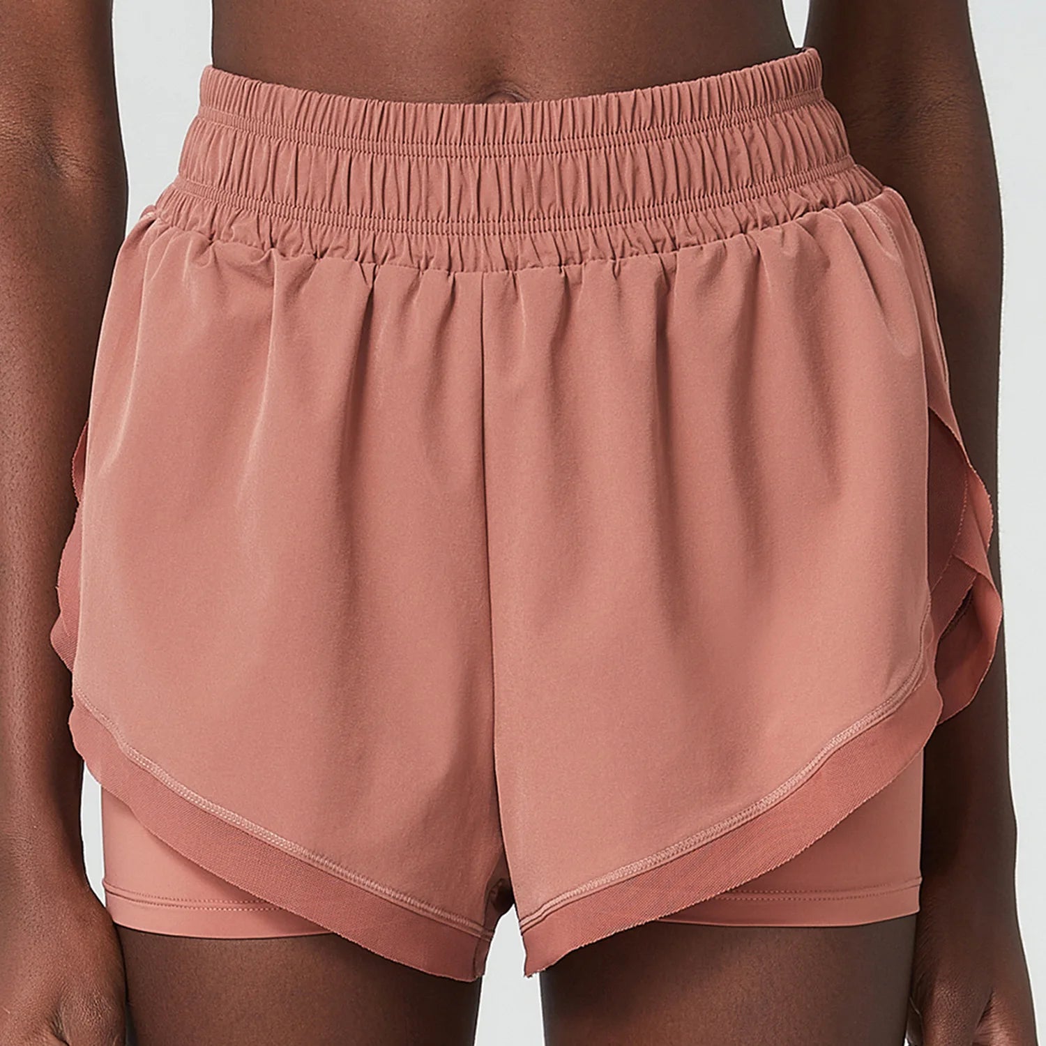 Shorts Feminino Fit Diamonds Summer 2 em 1 — Cintura Alta, Forro Interno Compressivo e Secagem Rápida