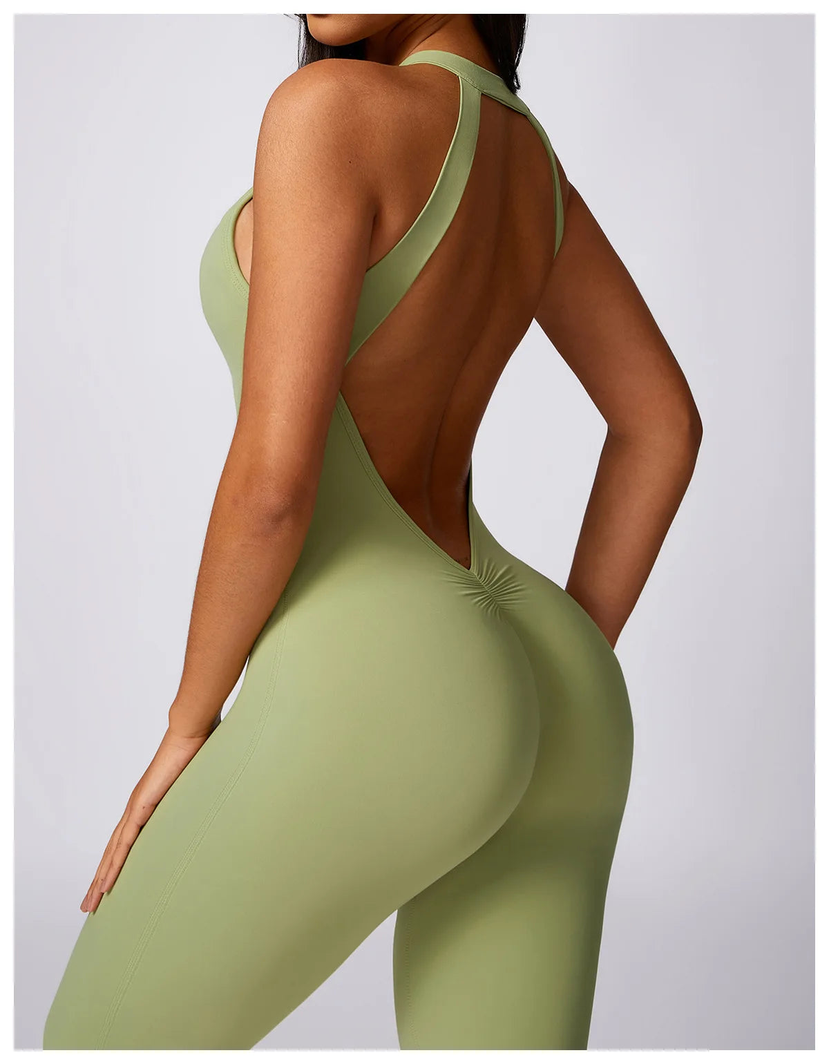 Macacão Fitness Feminino Scrunch Butt – One Piece Sem Manga, Yoga & Treino | Fit Diamond