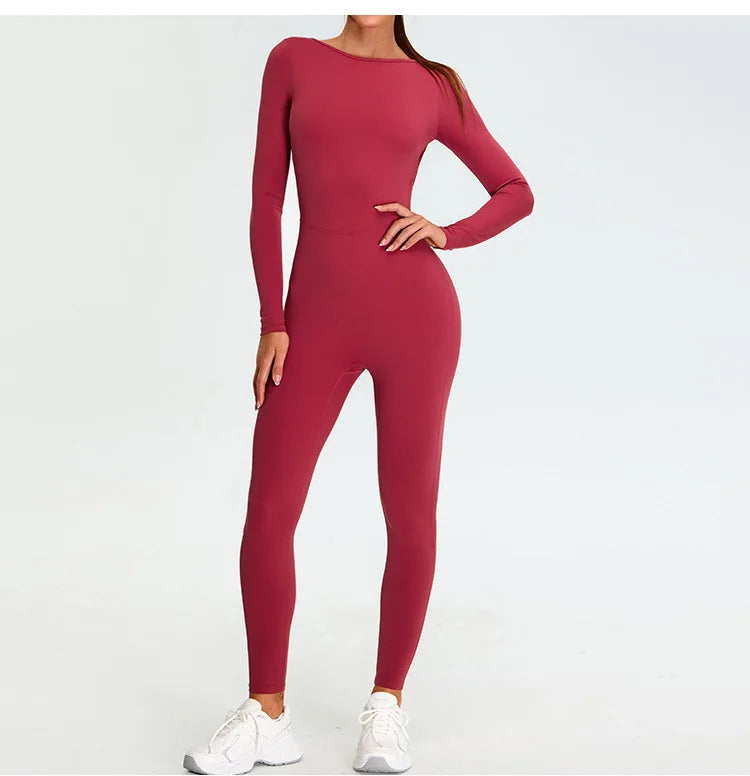 Macacão Fitness Feminino Manga Longa – Push Up One Piece | Fit Diamond