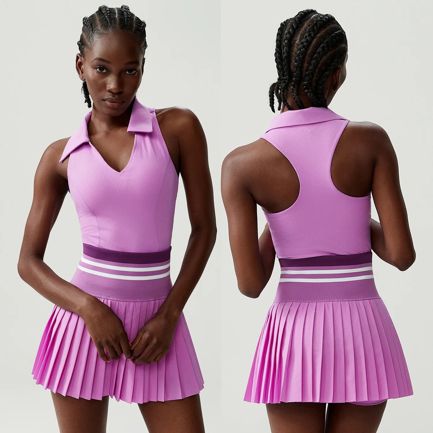 Conjunto Fitness Feminino 2 Peças Fit Diamond – Top + Saia-Short Slim Fit