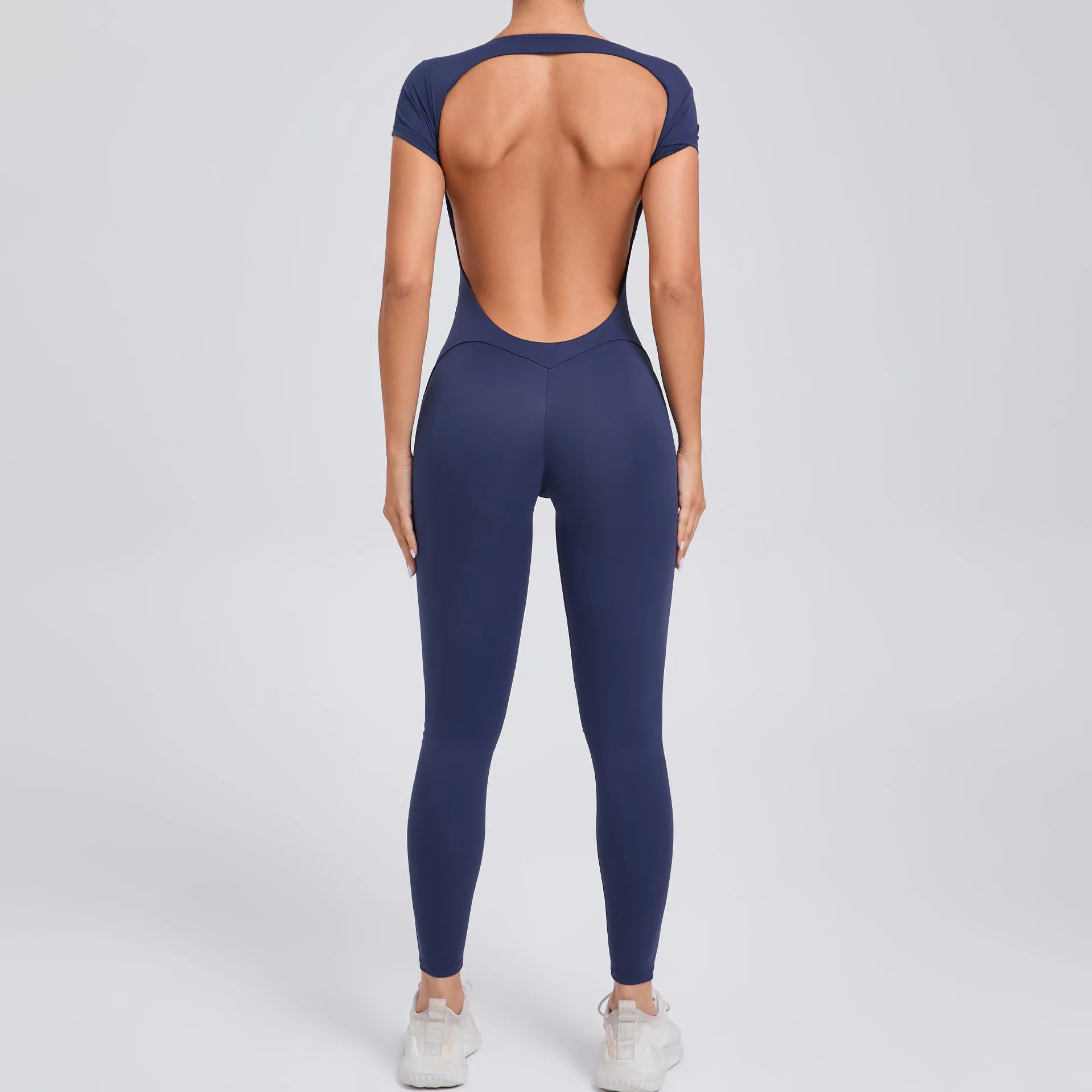 Macacão Fitness Feminino One Piece – Manga Curta, Modelagem Push Up, Yoga & Treino Fit Diamond
