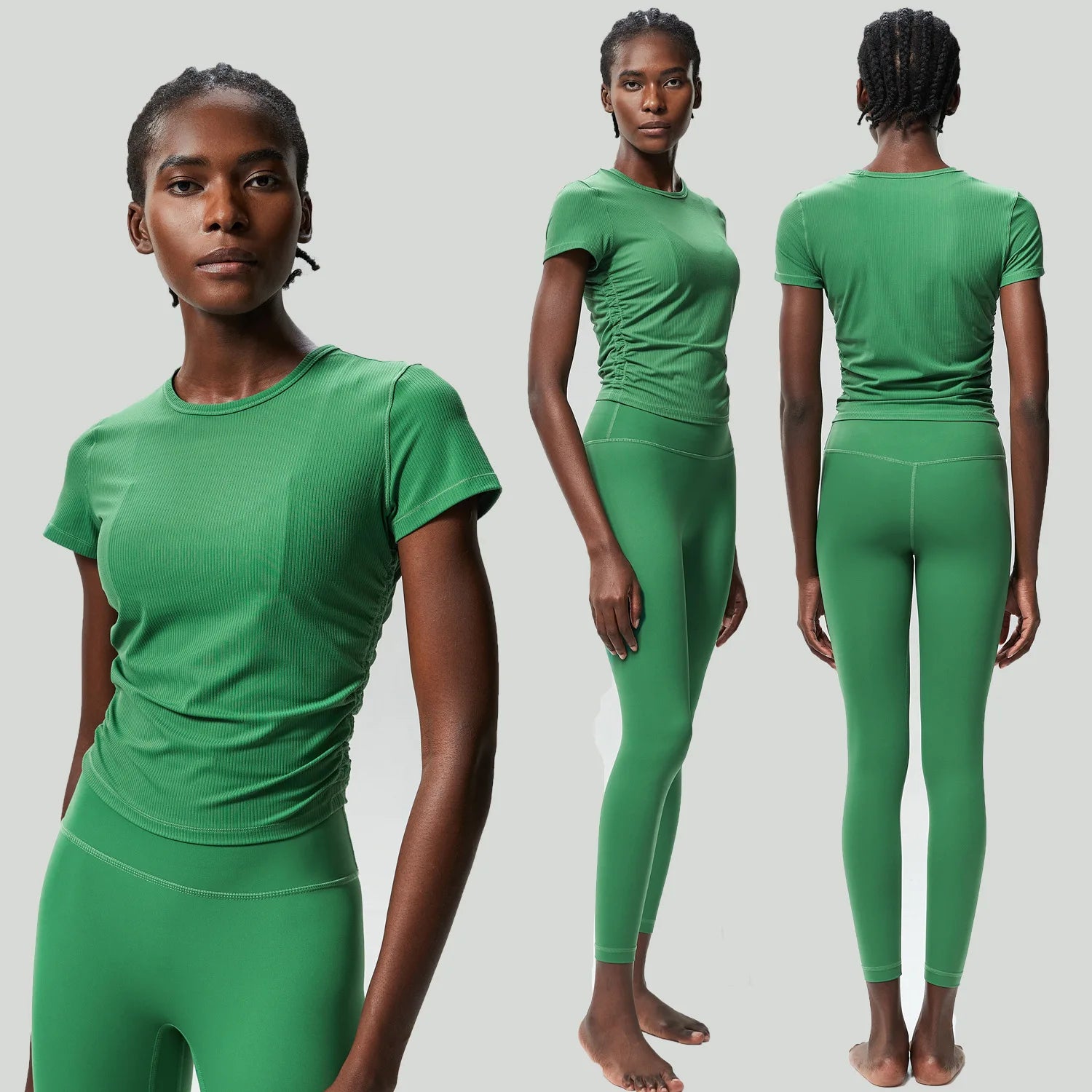 Conjunto Fitness Diamond Quick Dry 2 Peças Camiseta Cropped + Calça Legging - Leveza, Estilo e Praticidade