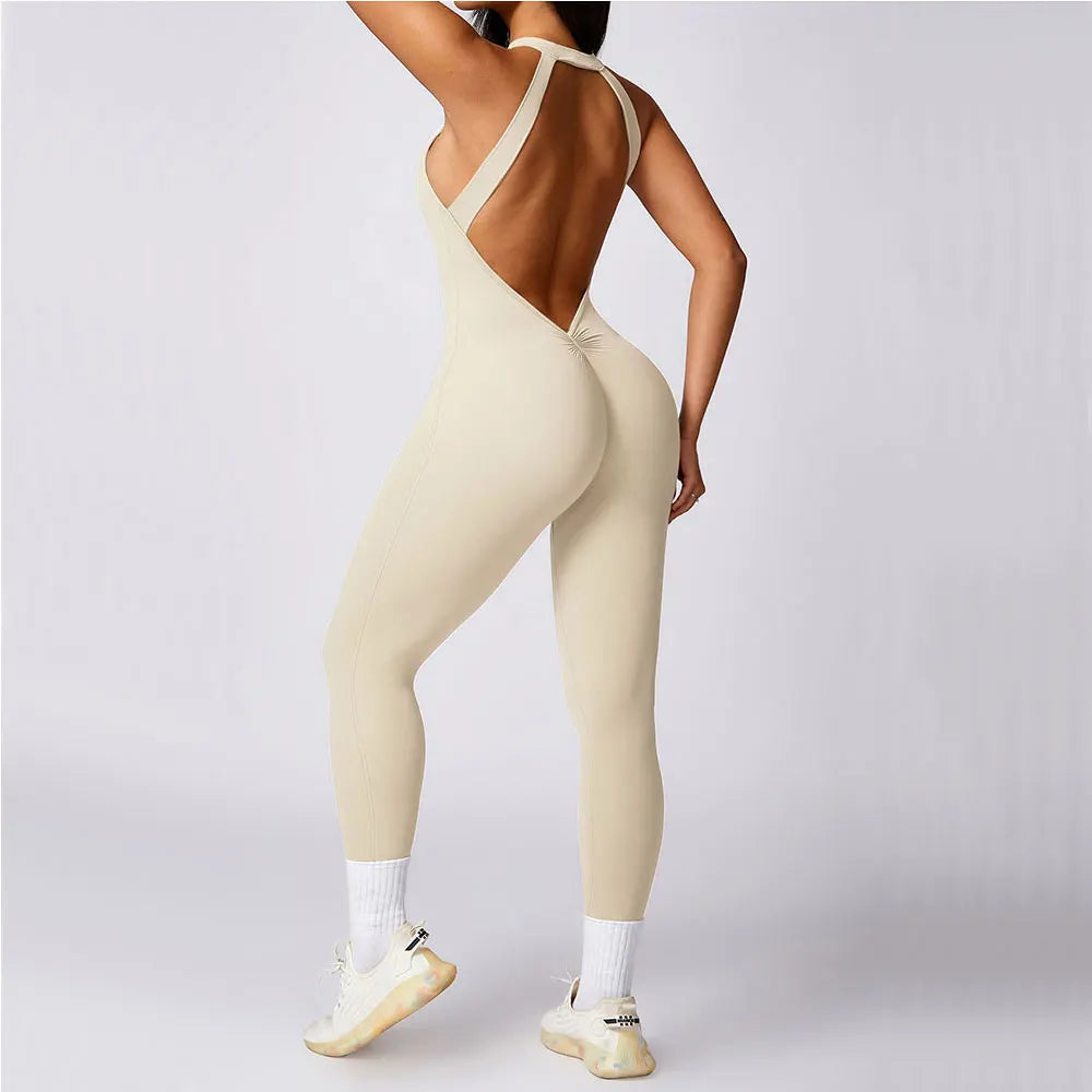 Macacão Fitness Feminino Scrunch Butt – One Piece Sem Manga, Yoga & Treino | Fit Diamond