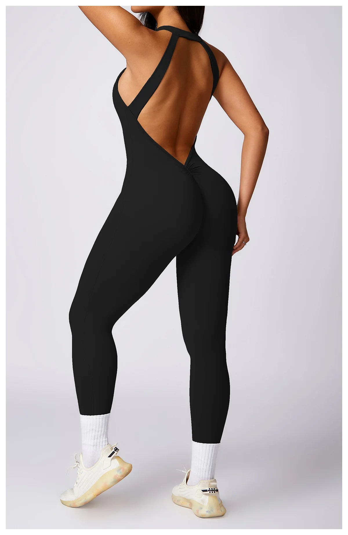 Macacão Fitness Feminino Scrunch Butt – One Piece Sem Manga, Yoga & Treino | Fit Diamond