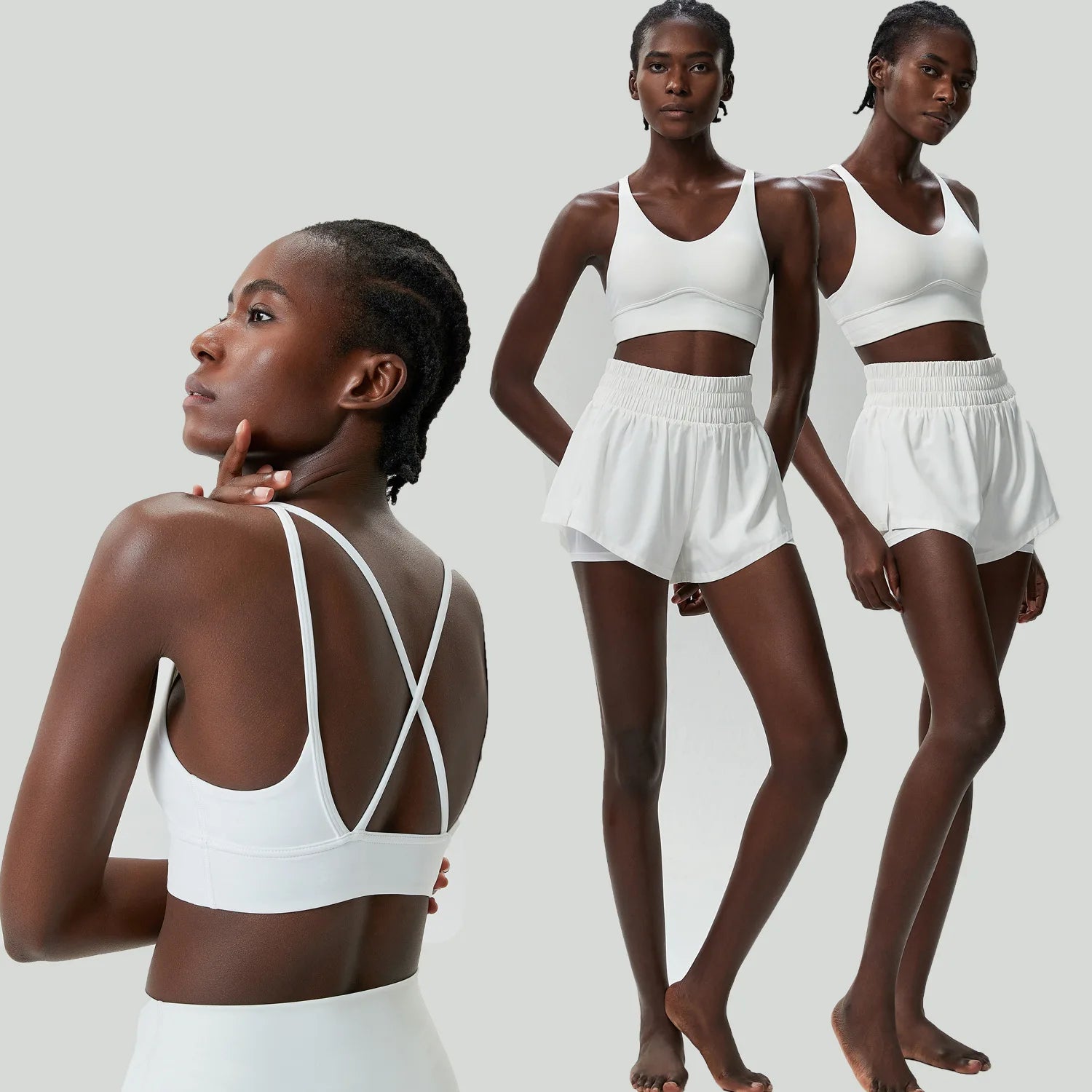 Conjunto Fitness Feminino 2 Peças Fit Diamond – Shorts + Top Summer Respirável