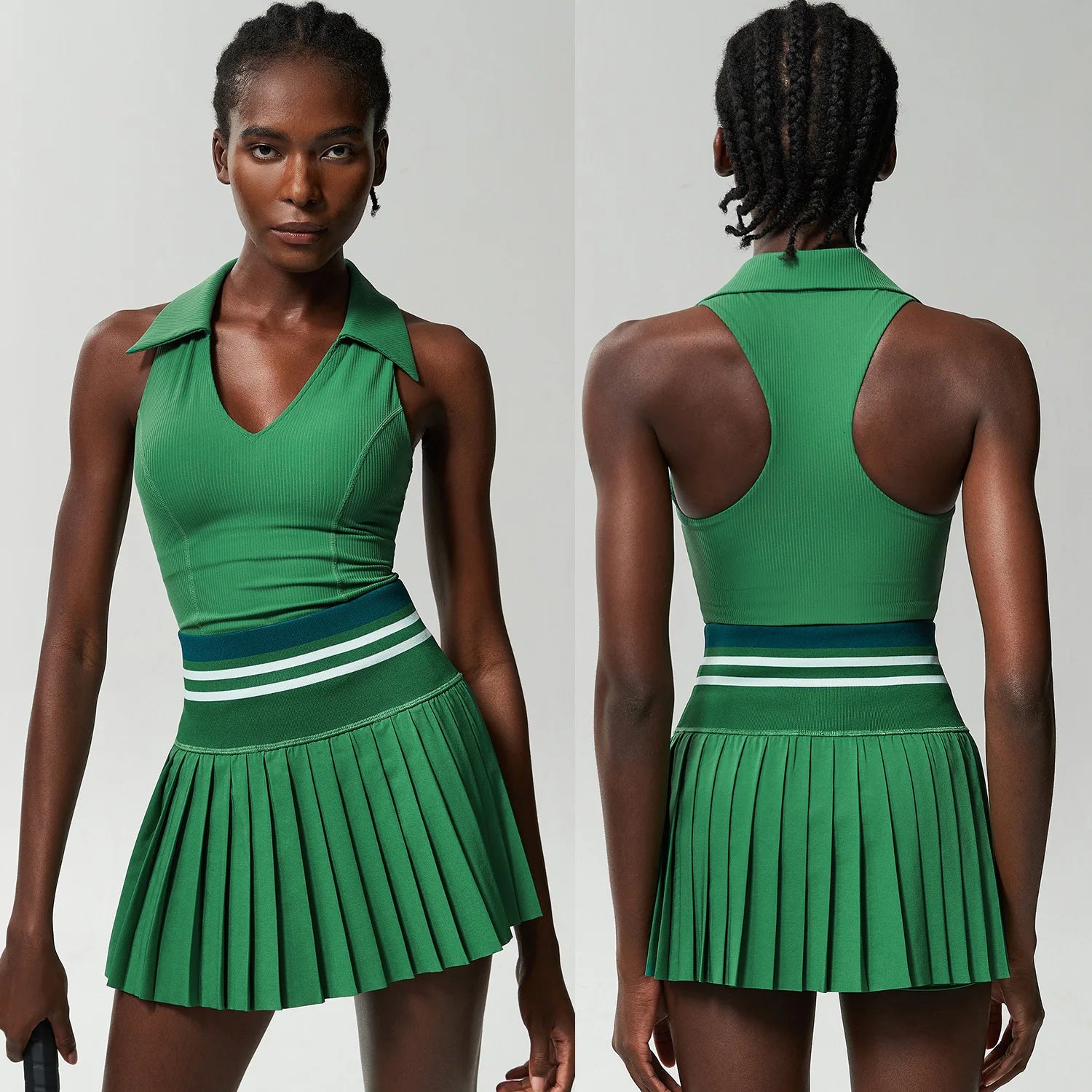 Conjunto Fitness Feminino 2 Peças Fit Diamond – Top + Saia-Short Slim Fit