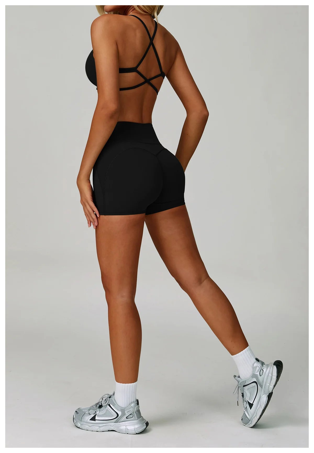 Top Esportivo Feminino Fit Diamond | Cross Shoulder Push Up, Secagem Rápida e Suporte Shockproof
