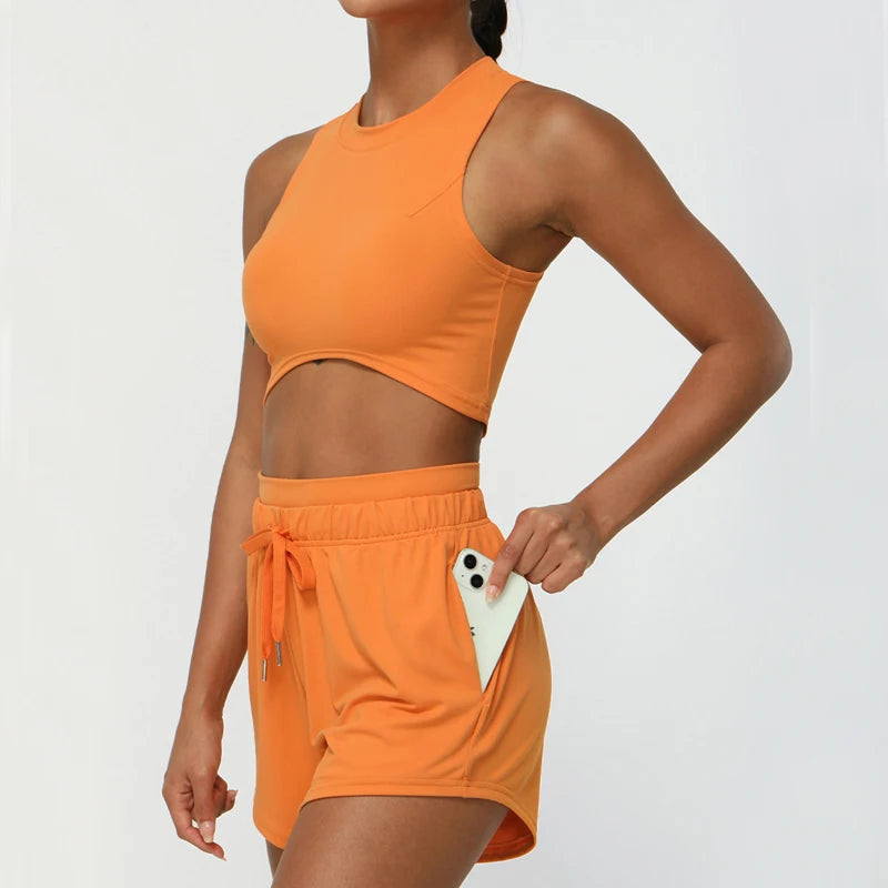Conjunto Fitness Feminino 2 Peças Fit Diamond – Summer Shorts + Top Slim Fit