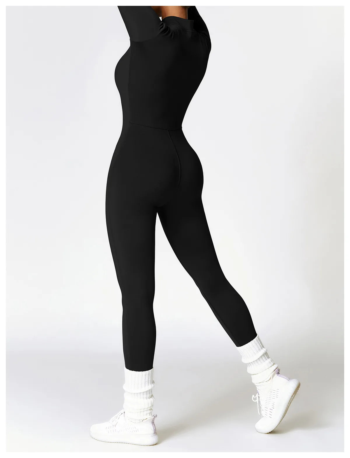Macacão Fitness Feminino Manga Longa com Zíper – Push Up One Piece | Fit Diamond