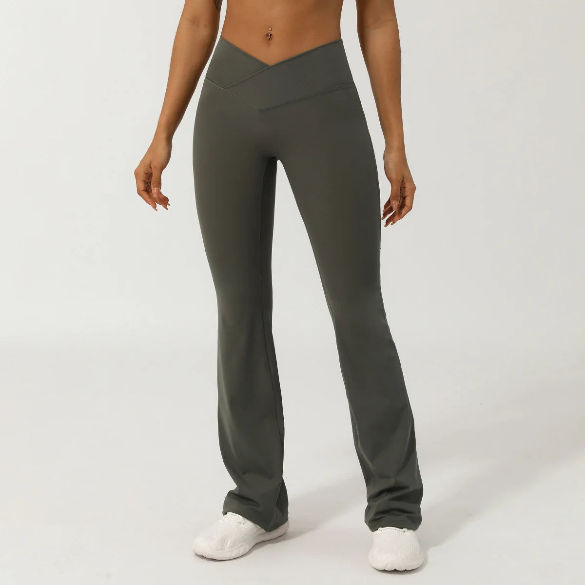 Calça Flare Cross Waist – Cintura Transpassada, Levanta Bumbum, Ideal para Yoga e Academia