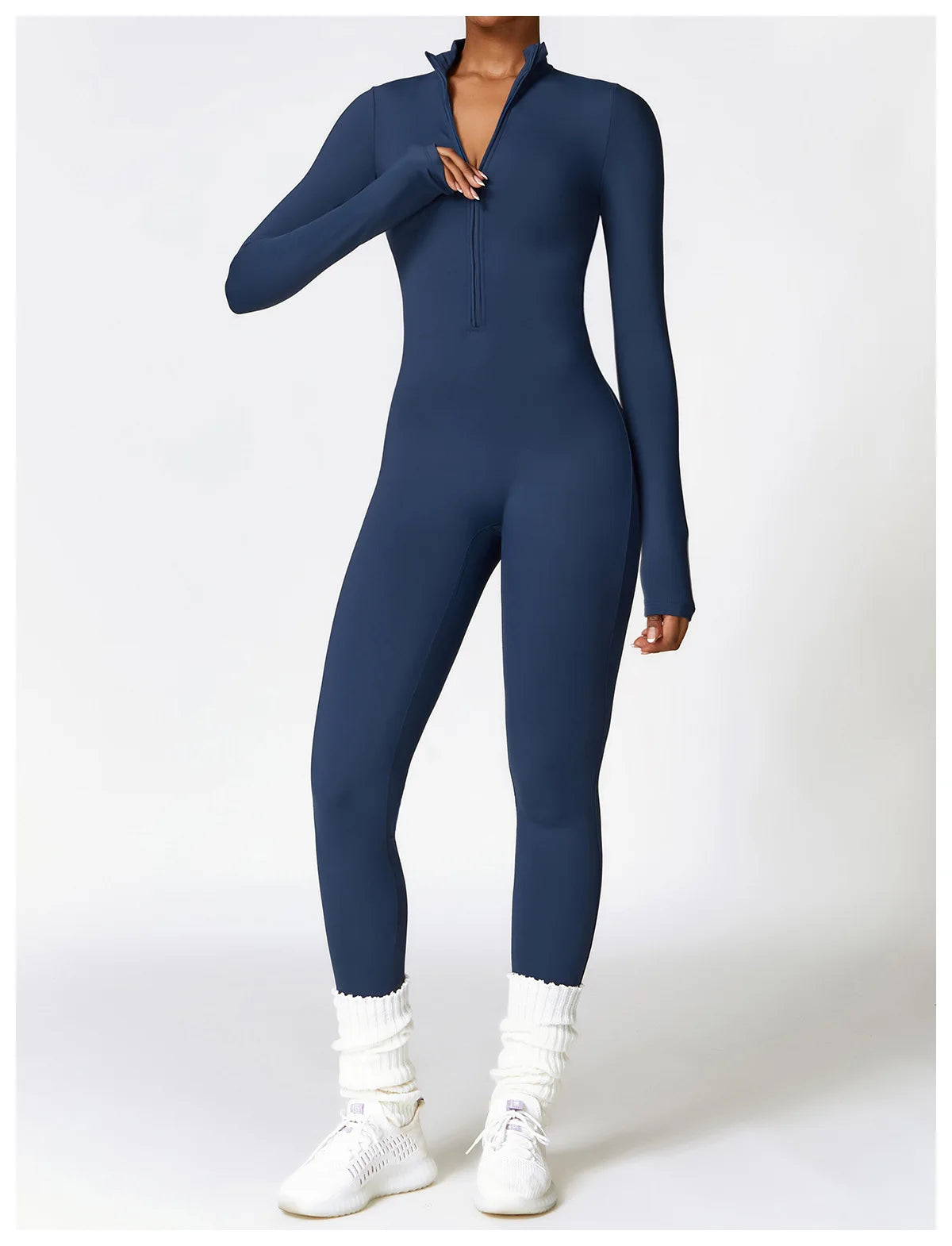 Macacão Fitness Feminino Manga Longa com Zíper – Push Up One Piece | Fit Diamond