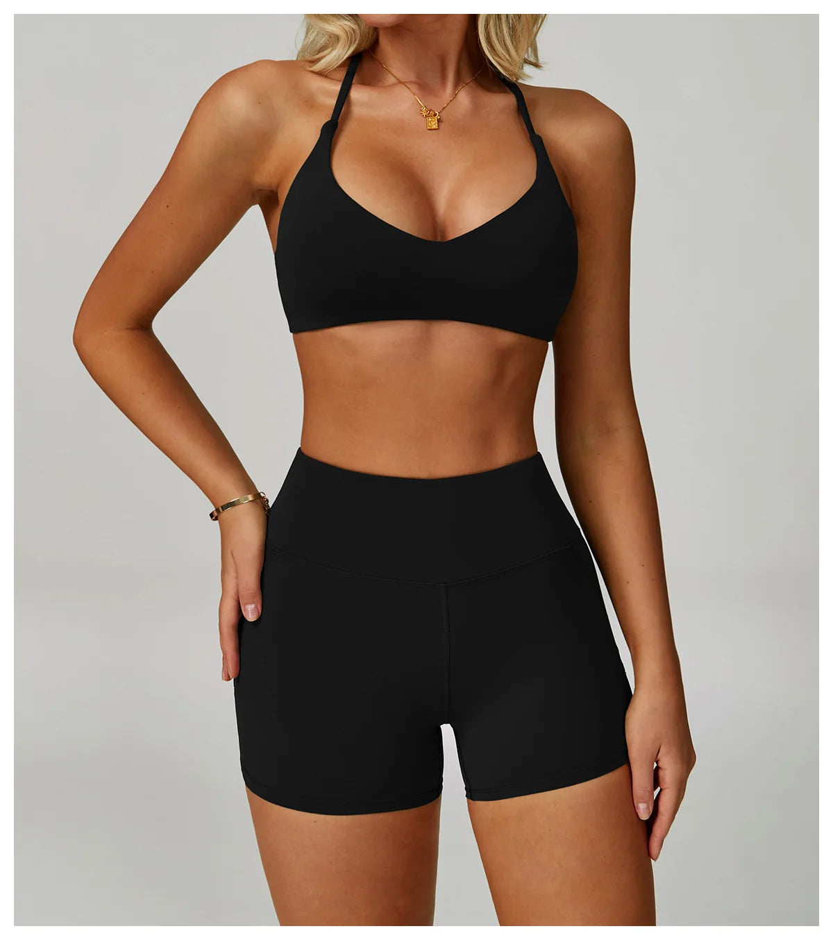Top Esportivo Feminino Fit Diamond | Cross Shoulder Push Up, Secagem Rápida e Suporte Shockproof