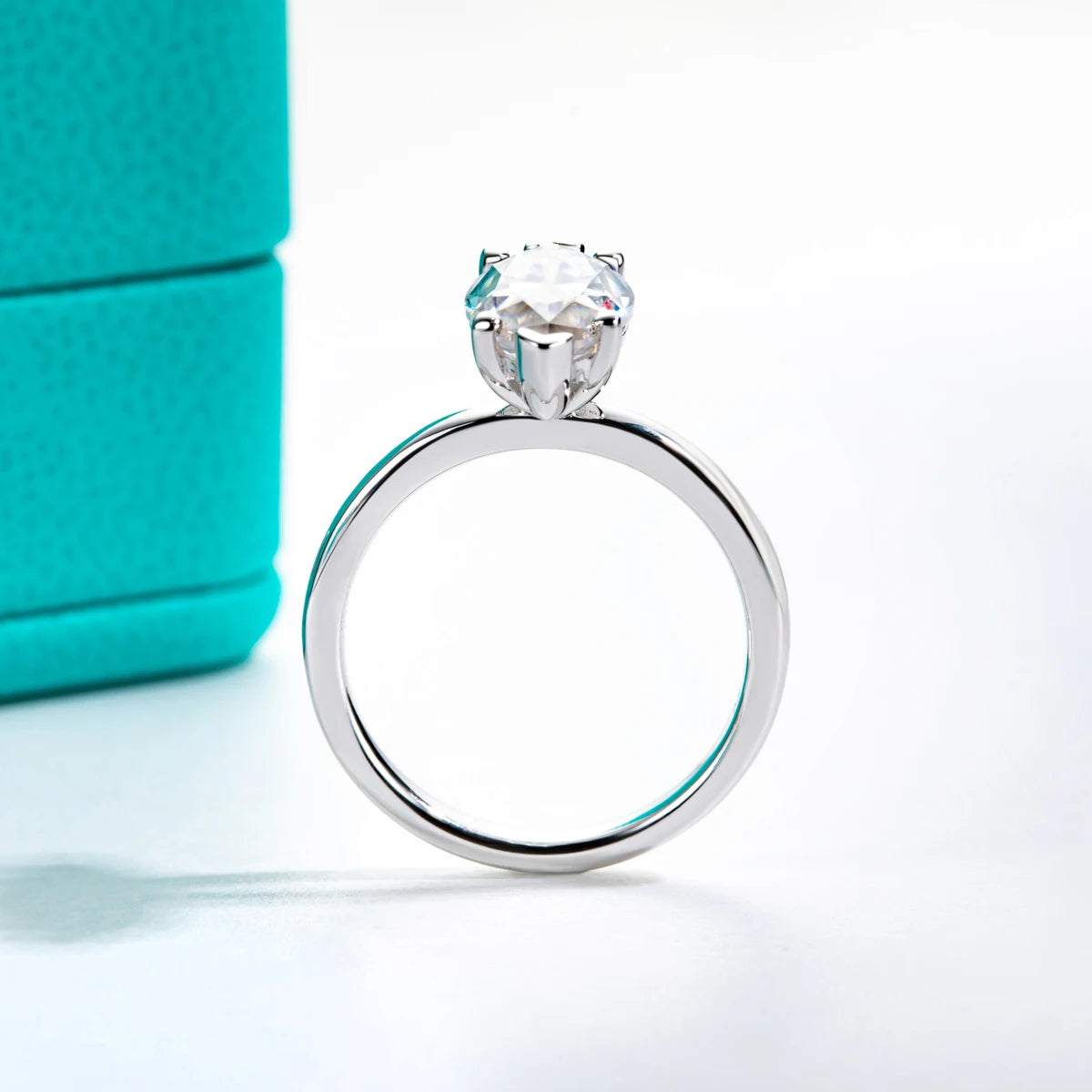 Anel de Noivado com Moissanita Marquise 3ct em Prata 925 – Cor D VVS1, Clássico de Luxo Feminino