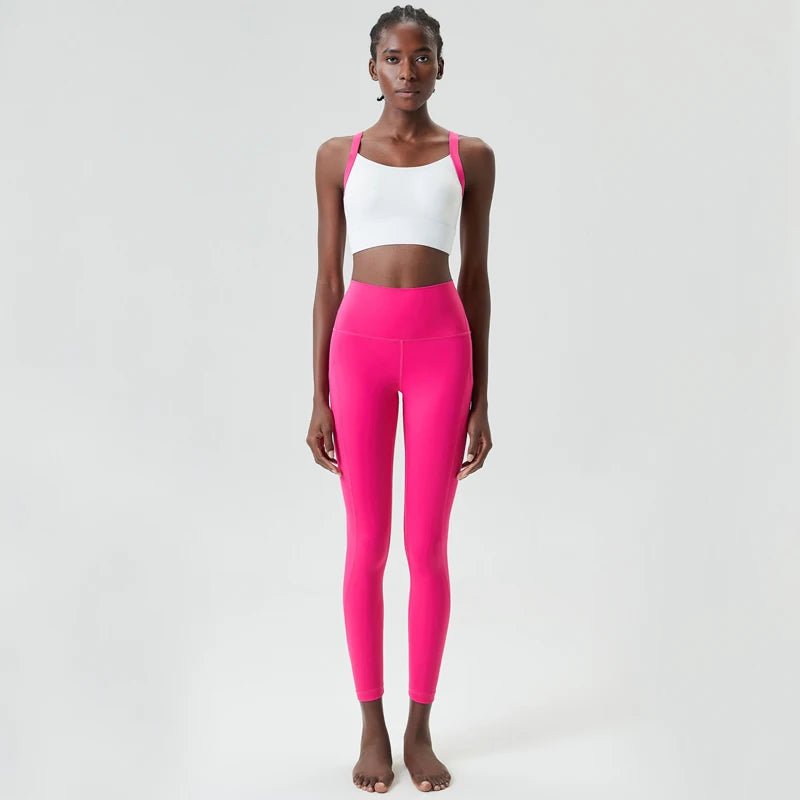 Conjunto Fitness Feminino Fit Diamonds High Impact — Top + Legging com Bolsos e Compressão Premium