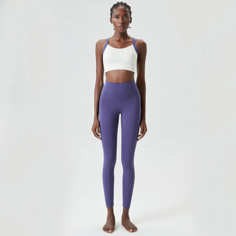 Conjunto Fitness Feminino Fit Diamonds High Impact — Top + Legging com Bolsos e Compressão Premium