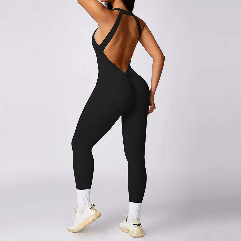 Macacão Fitness Feminino Scrunch Butt – One Piece Sem Manga, Yoga & Treino | Fit Diamond