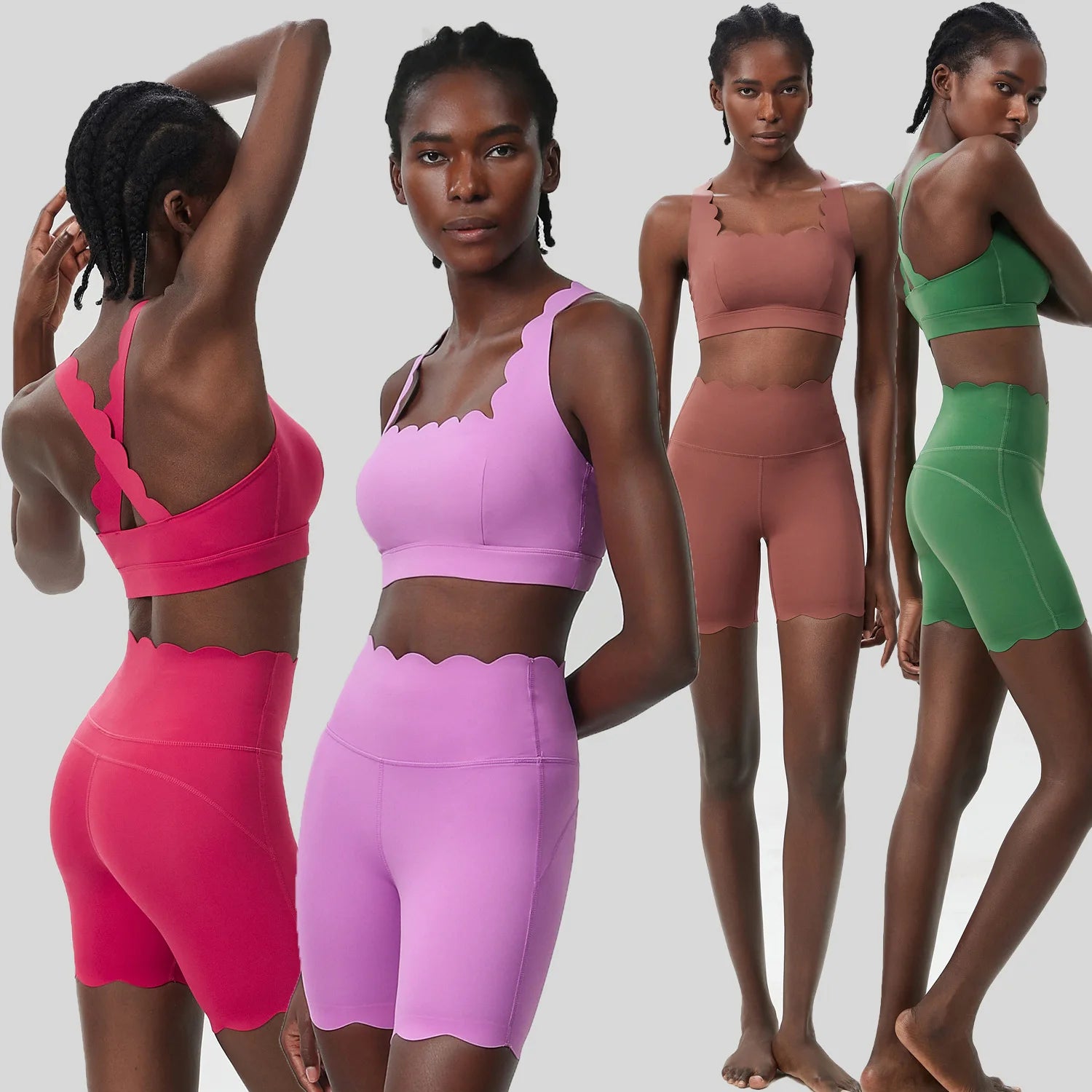 Conjunto Fitness Feminino 2 Peças Fit Diamond – Shorts + Top Slim Fit Respirável