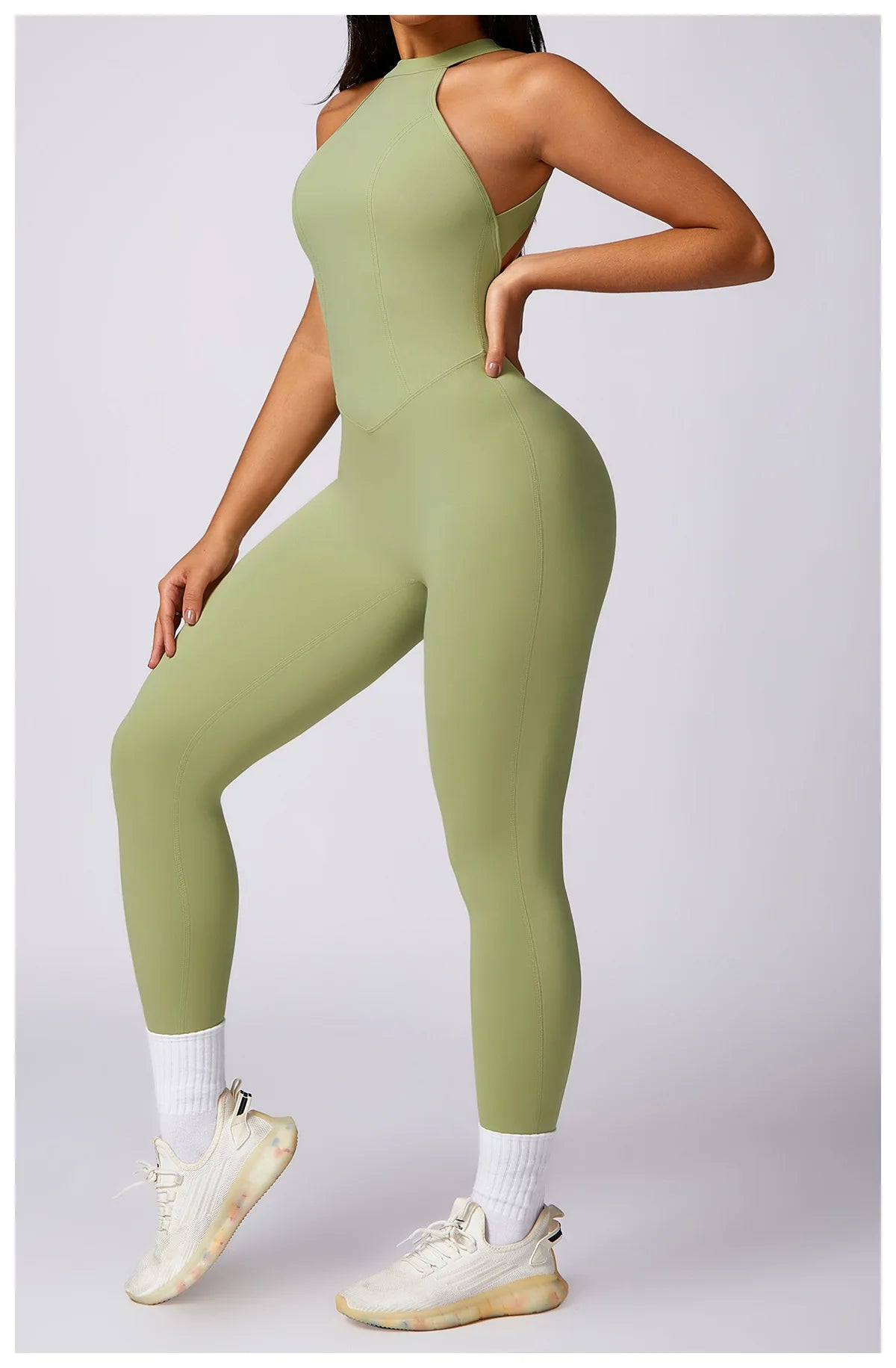 Macacão Fitness Feminino Scrunch Butt – One Piece Sem Manga, Yoga & Treino | Fit Diamond