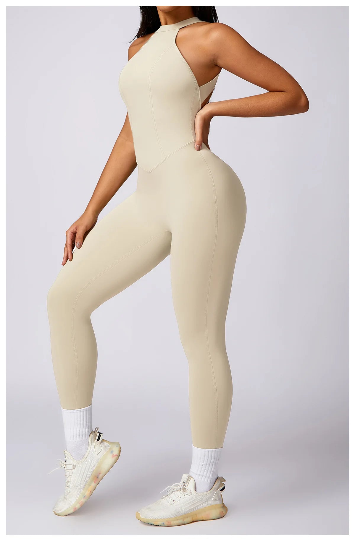 Macacão Fitness Feminino Scrunch Butt – One Piece Sem Manga, Yoga & Treino | Fit Diamond