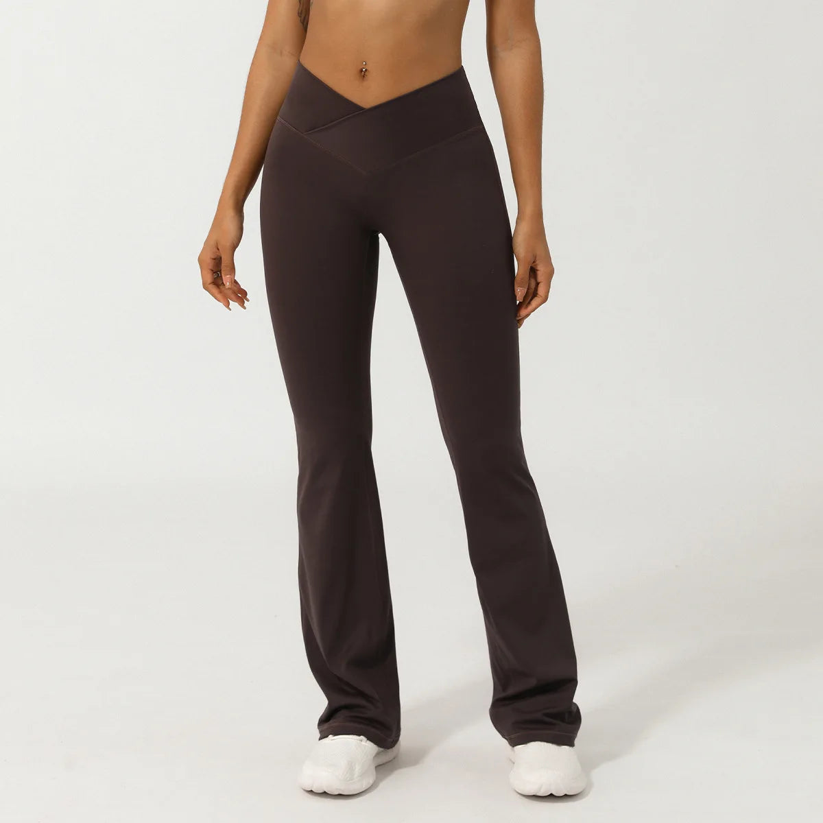 Calça Flare Cross Waist – Cintura Transpassada, Levanta Bumbum, Ideal para Yoga e Academia