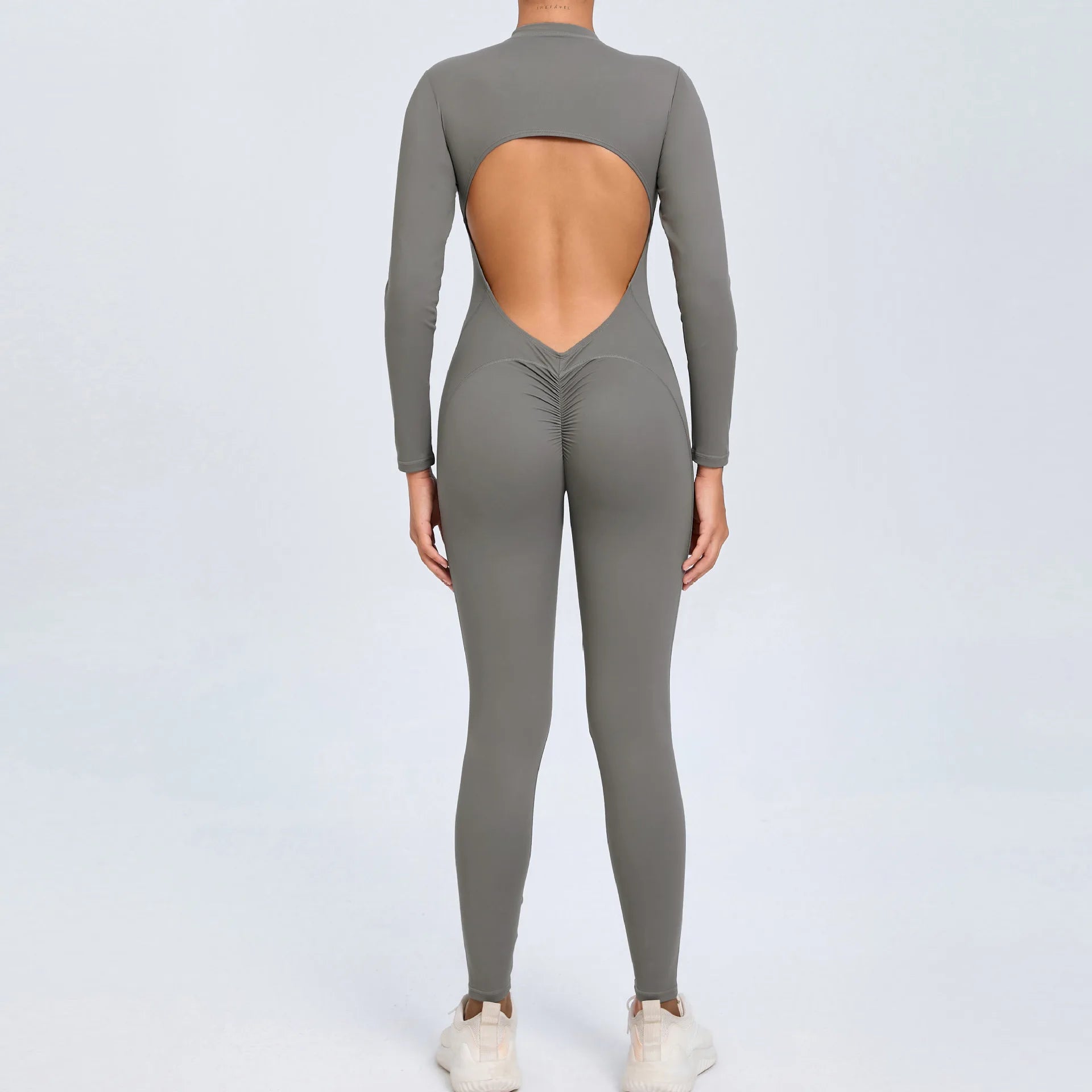 Macacão Fitness Feminino Longo – Manga Comprida, Decote Aberto & Zíper Frontal | One Piece Fit Diamond