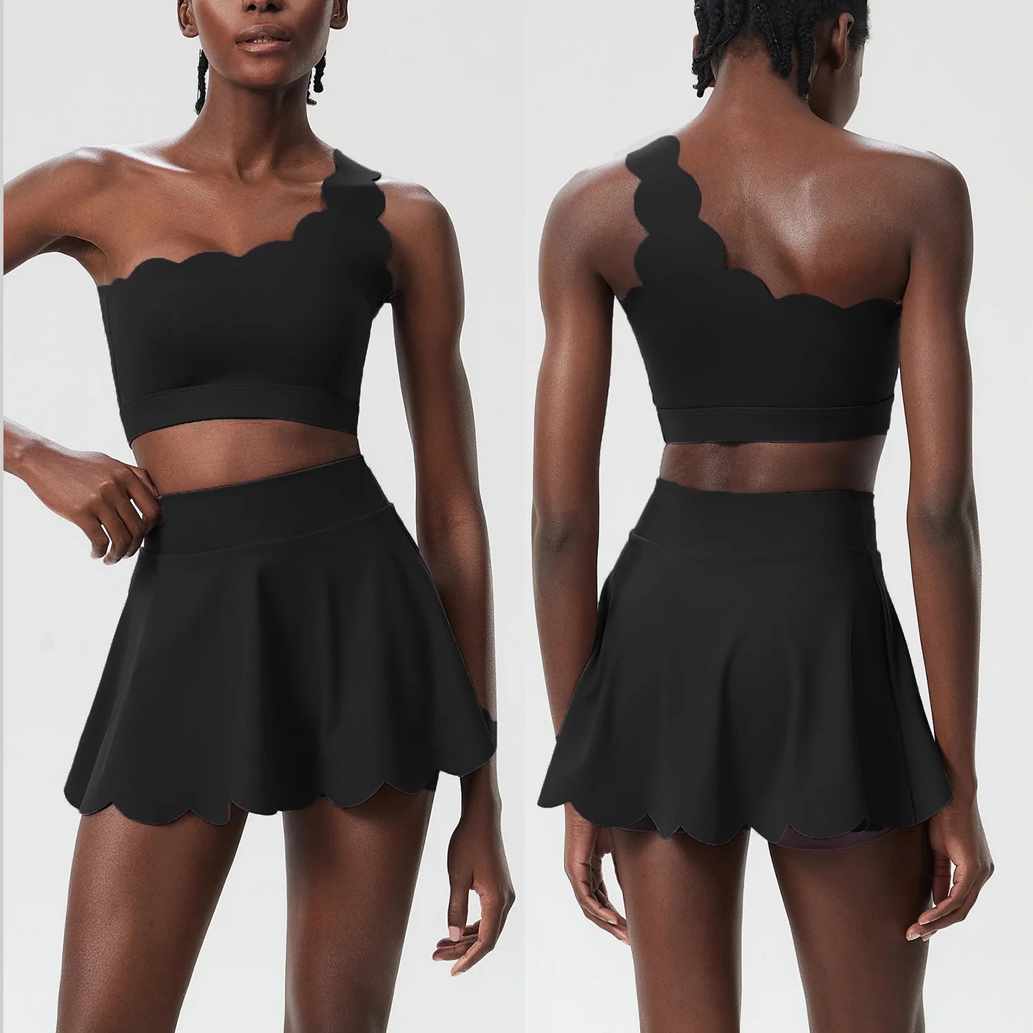 Conjunto Fitness Feminino 2 Peças Fit Diamond – Summer Tennis Saia Shorts + Top