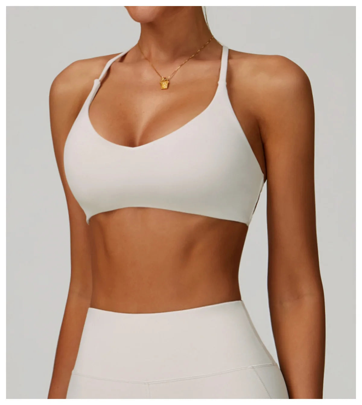 Top Esportivo Feminino Fit Diamond | Cross Shoulder Push Up, Secagem Rápida e Suporte Shockproof