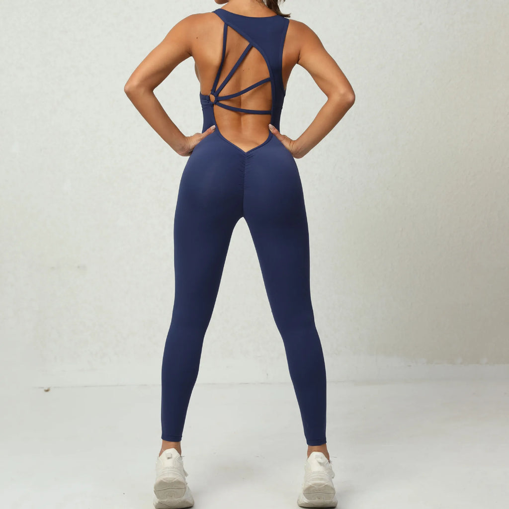 Macacão Fitness Feminino Sem Manga Costas Abertas – One Piece Yoga | Fit Diamond