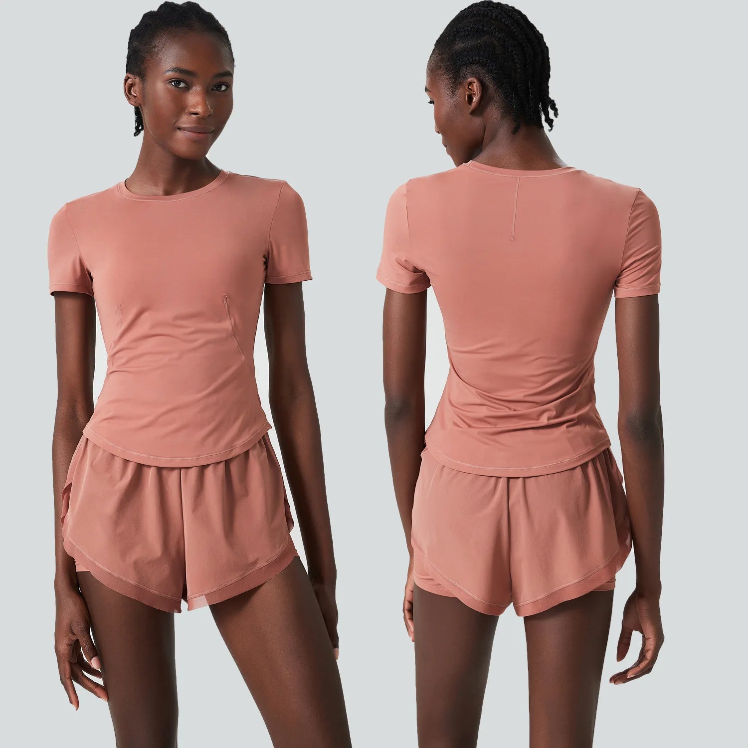 Conjunto Fitness Blusa e Short Feminino 2 Peças Fit Diamond – Summer Shorts + Blusa em Lycra