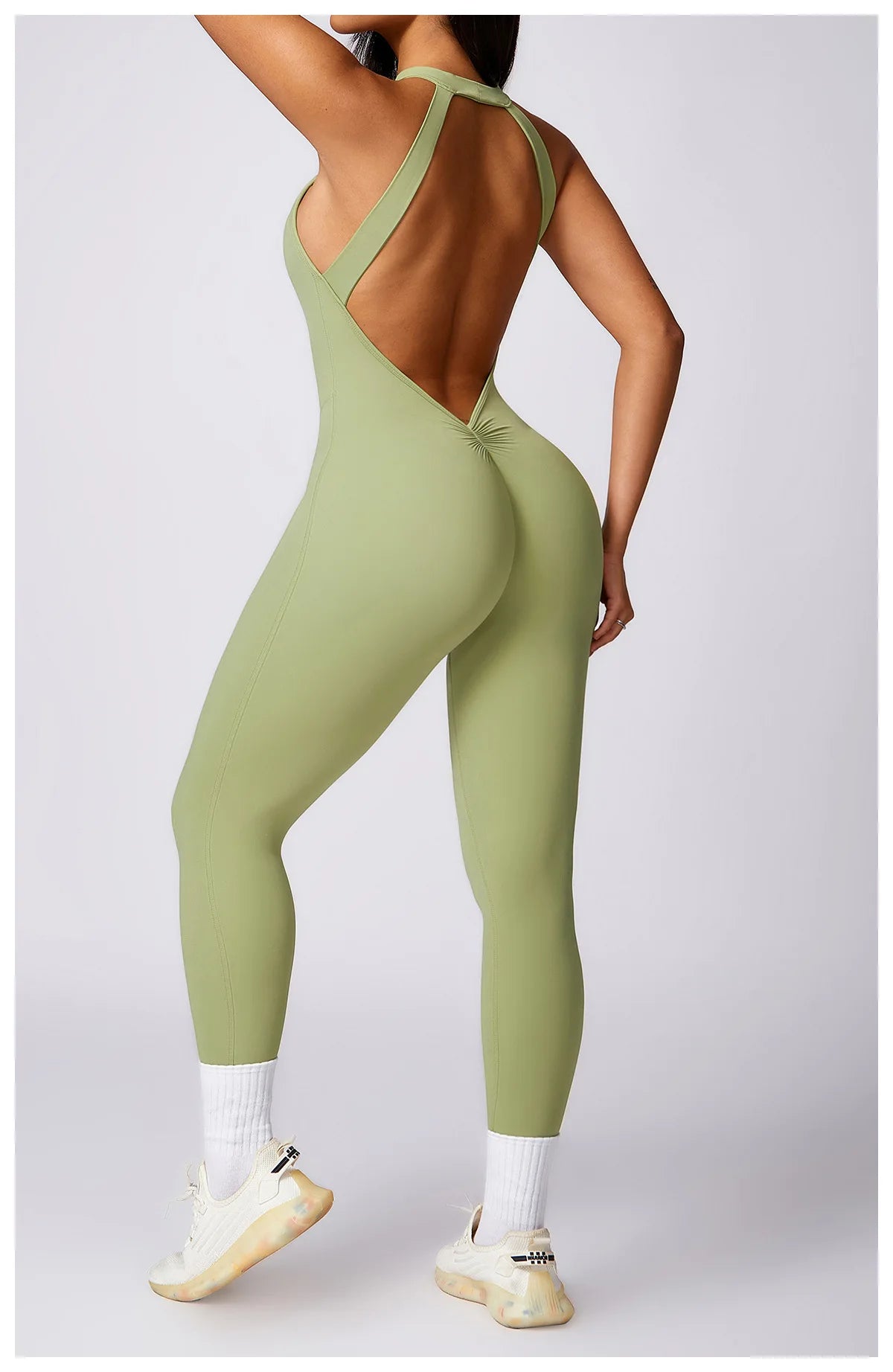 Macacão Fitness Feminino Scrunch Butt – One Piece Sem Manga, Yoga & Treino | Fit Diamond