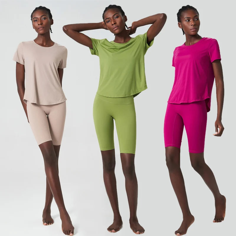 Conjunto Fitness Feminino Fit Diamonds Summer — Top + Short de Secagem Rápida e Toque Suave