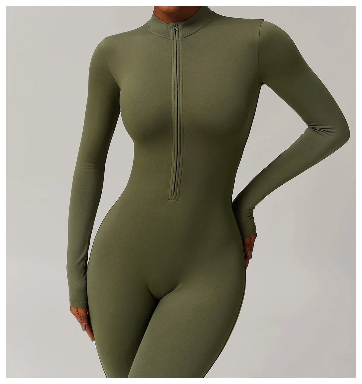 Macacão Fitness Feminino Manga Longa Inverno com Zíper – Push Up One Piece | Fit Diamond