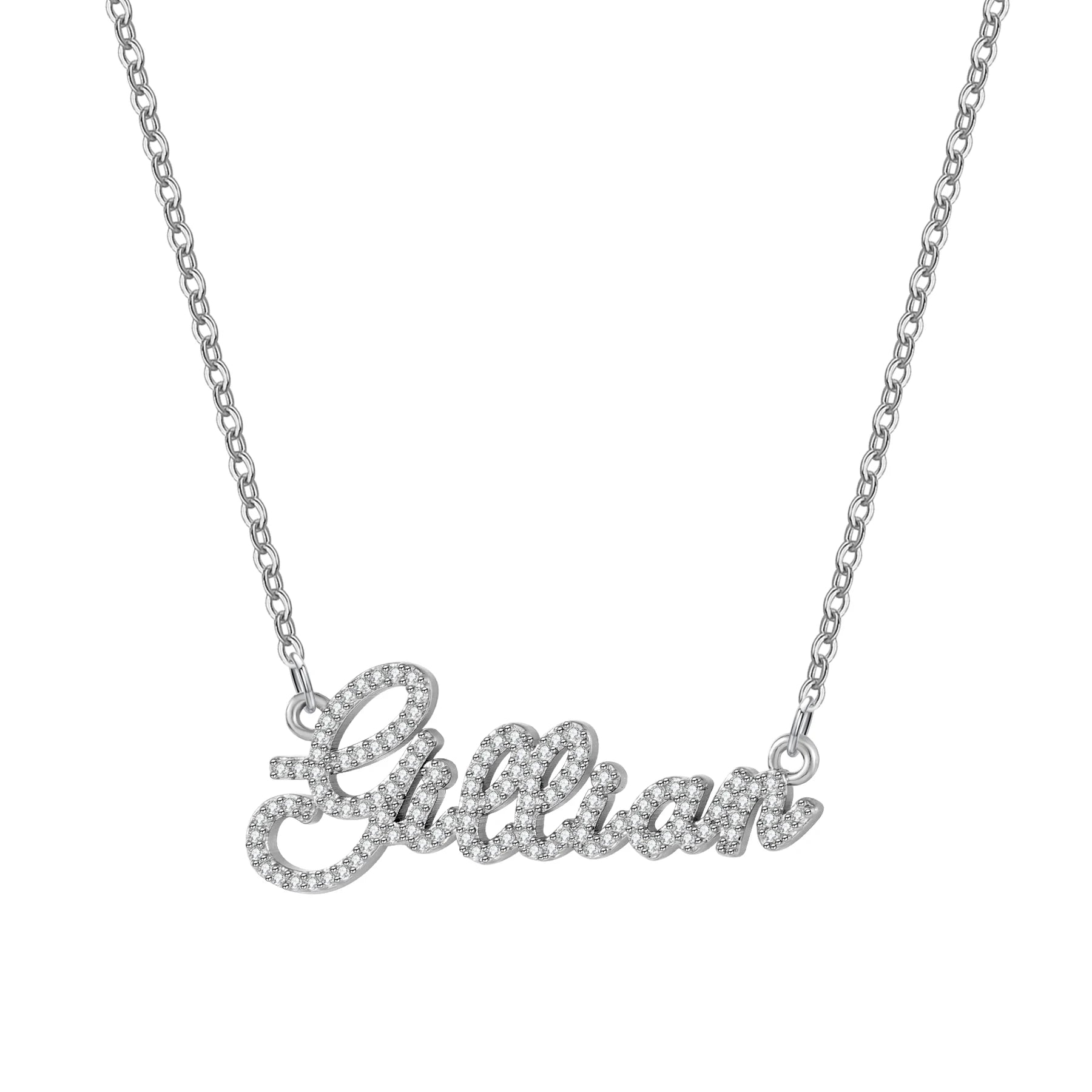Colar com Nome Personalizado e Letras Cravejadas de Zircônias em Aço Inoxidável Banhado a Ouro 18K