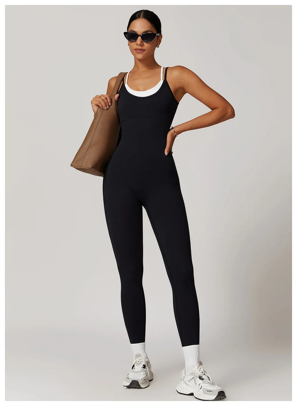 Macacão Fitness Feminino Color Block Costas Cruzadas com Bolsos | Fit Diamond