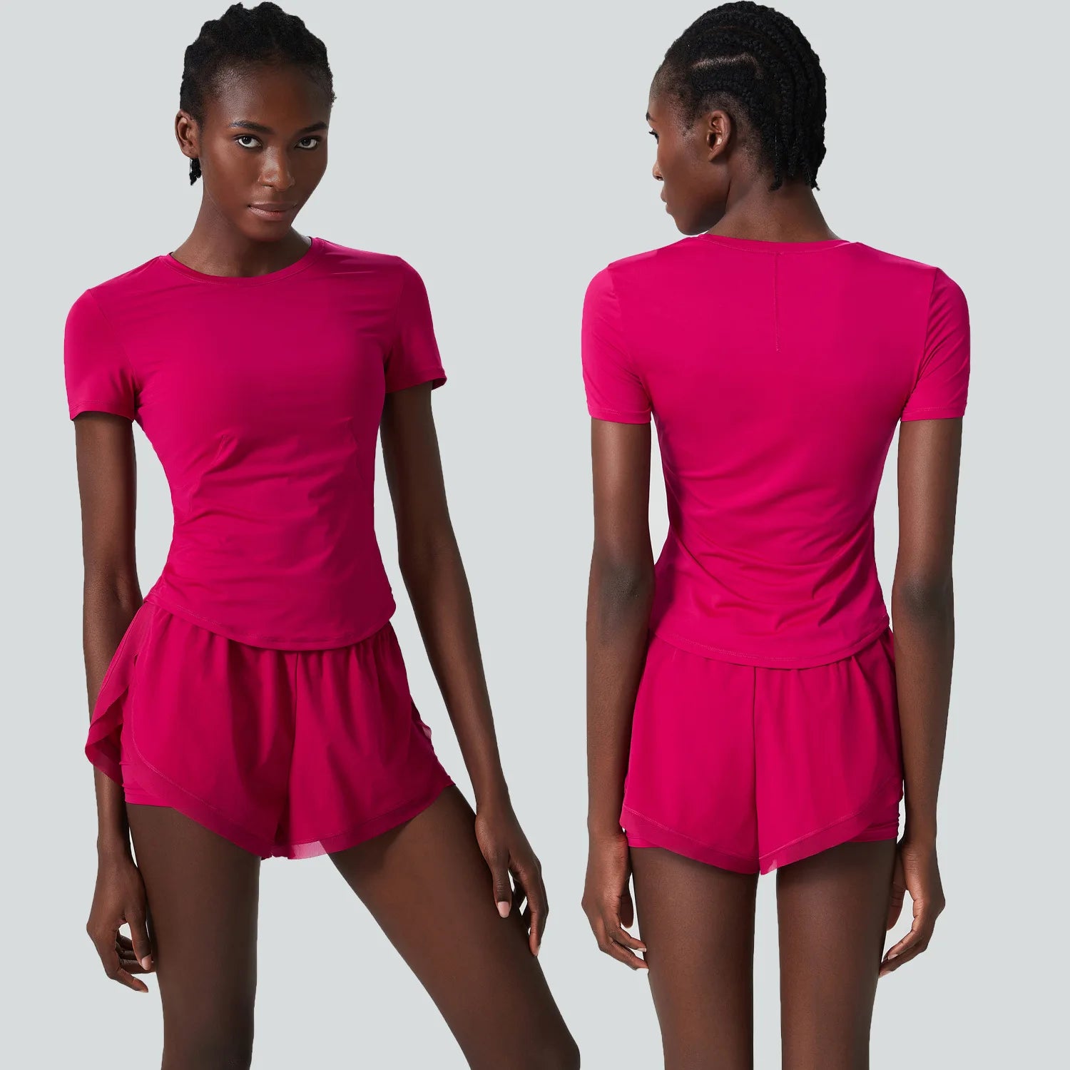Conjunto Fitness Blusa e Short Feminino 2 Peças Fit Diamond – Summer Shorts + Blusa em Lycra