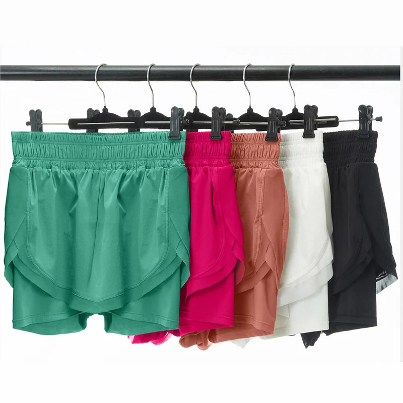 Shorts Feminino Fit Diamonds Summer 2 em 1 — Cintura Alta, Forro Interno Compressivo e Secagem Rápida