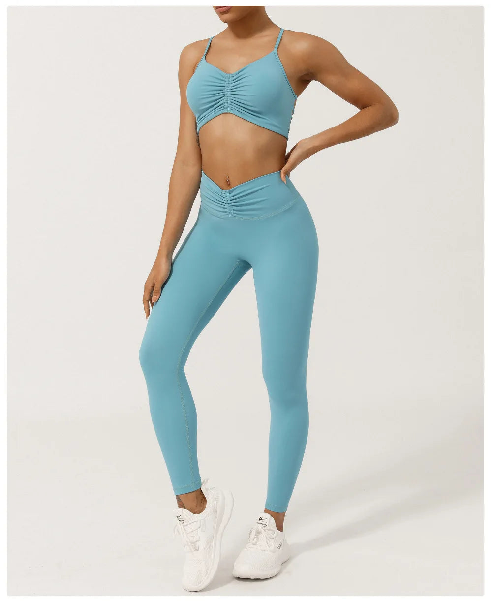 Conjunto Fit Diamond Seamless 2 Peças Top Cropped sem Costura e Calça Legging