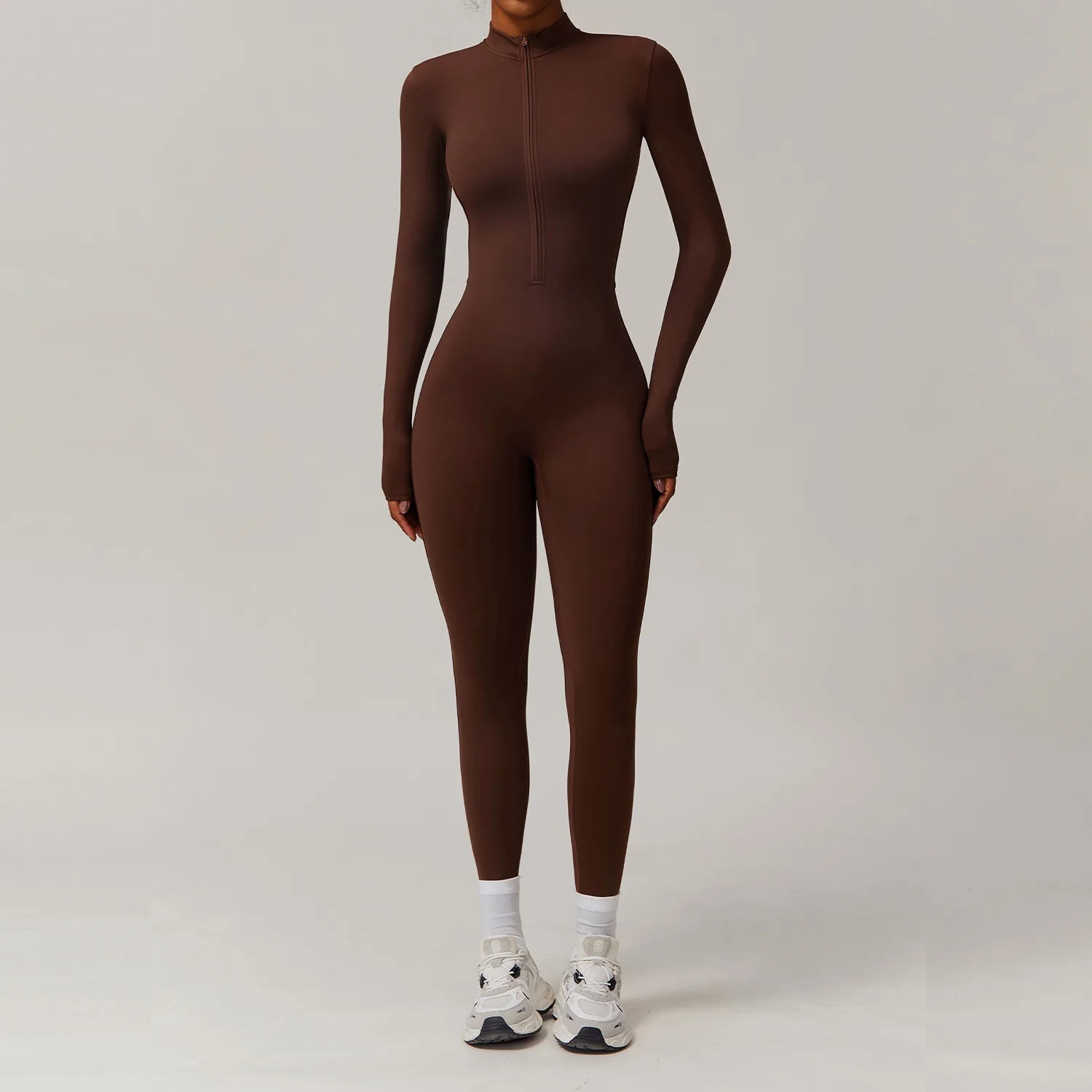 Macacão Fitness Feminino Manga Longa Inverno com Zíper – Push Up One Piece | Fit Diamond