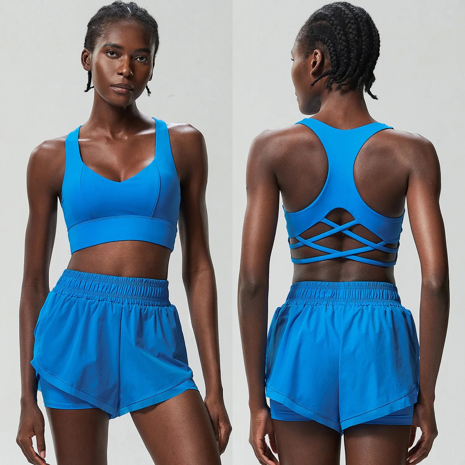 Conjunto Fitness Feminino 2 Peças Fit Diamond – Summer Shorts + Top em Lycra