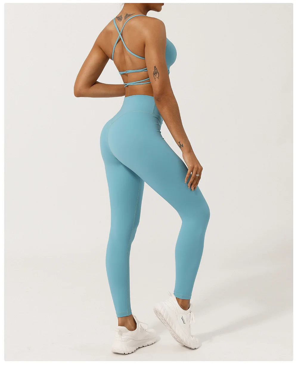 Conjunto Fit Diamond Seamless 2 Peças Top Cropped sem Costura e Calça Legging