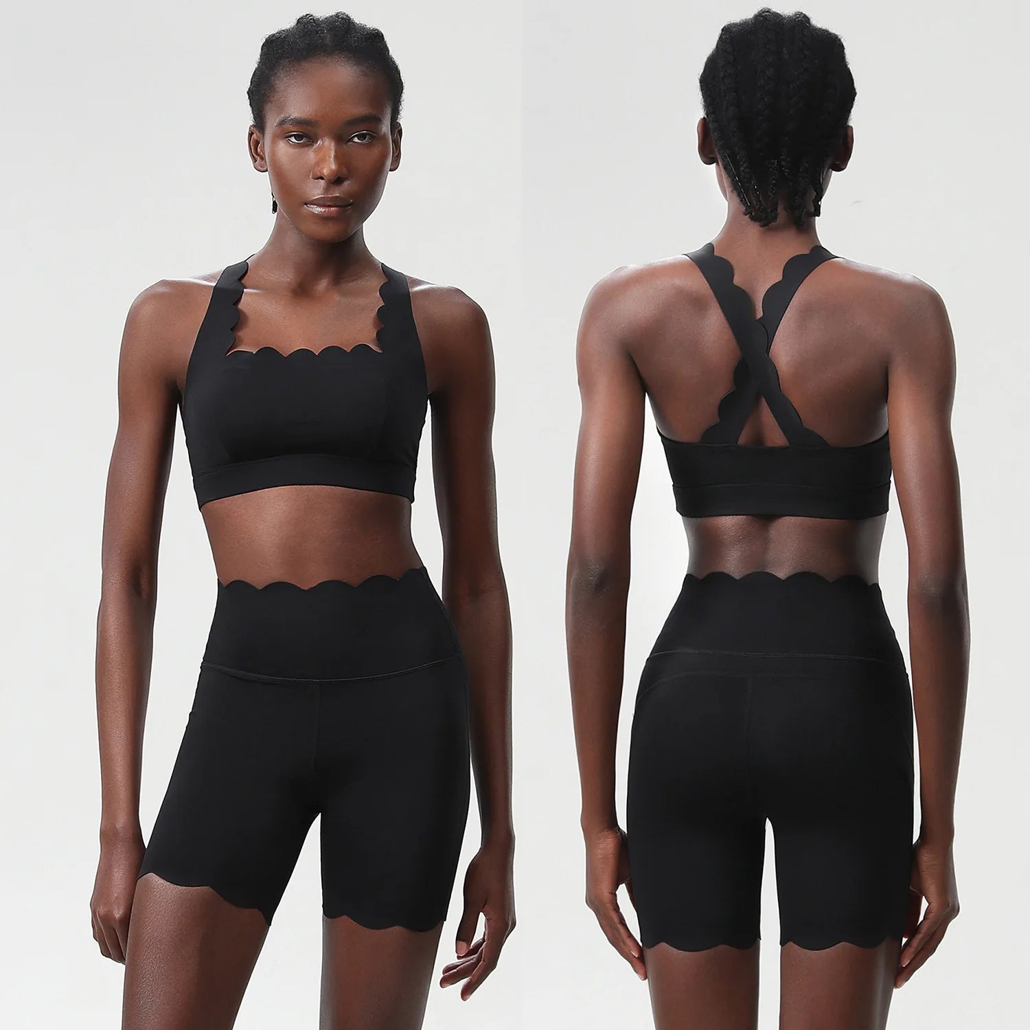 Conjunto Fitness Feminino 2 Peças Fit Diamond – Shorts + Top Slim Fit Respirável