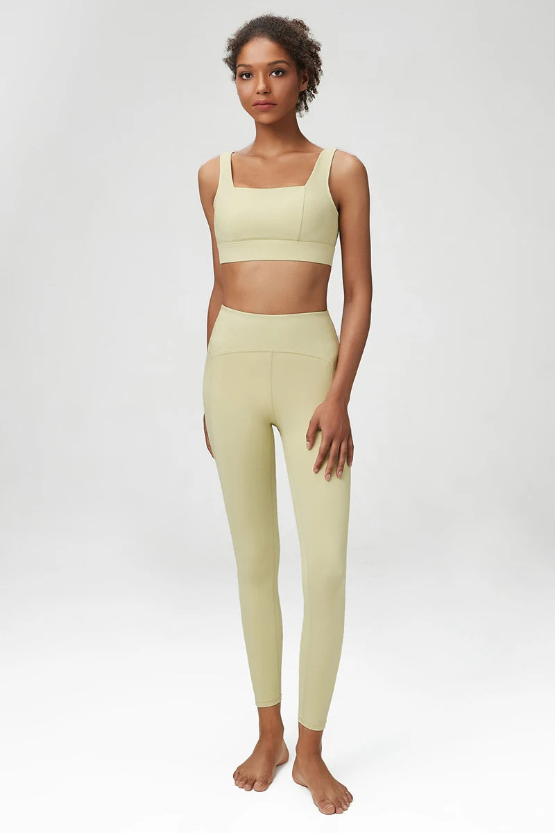 Conjunto Fitness Feminino 2 Peças Fit Diamond – Top + Legging Cintura Alta Slim Fit
